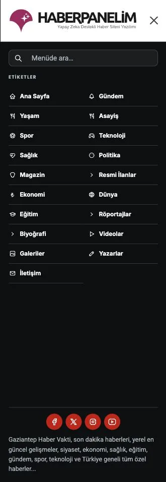 Mobile Menu — Compact Dark