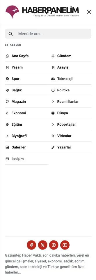 Mobile Menu — Compact Light