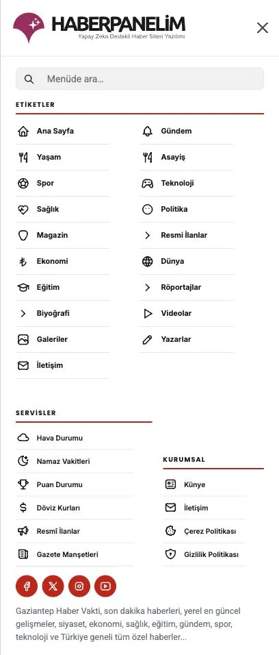 Mobile Menu — Full Light