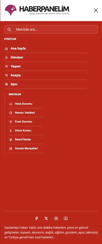 Mobile Menu — Standard Accent